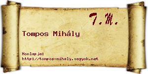 Tompos Mihály névjegykártya